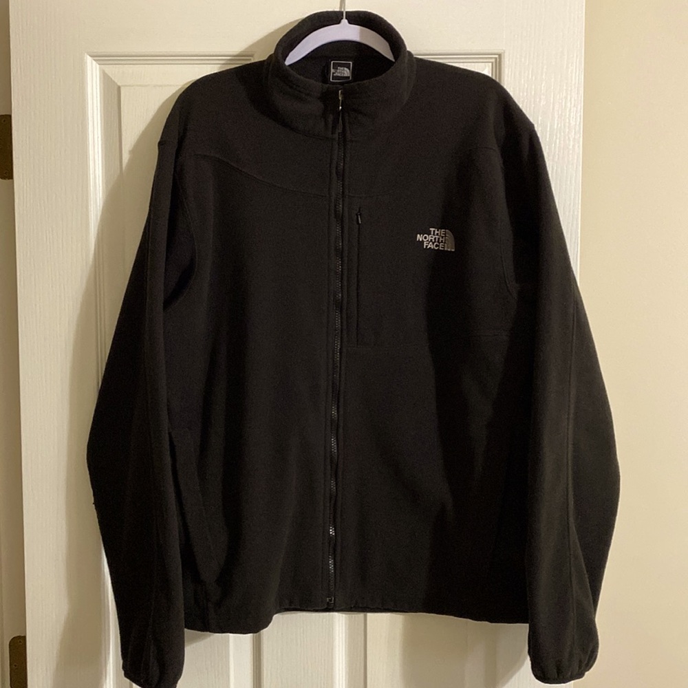 The North Face full zip fleece (Black). XXL but fits more like XL.